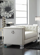 Chaviano - Pearl White - Stationary Loveseat - Ornate Home