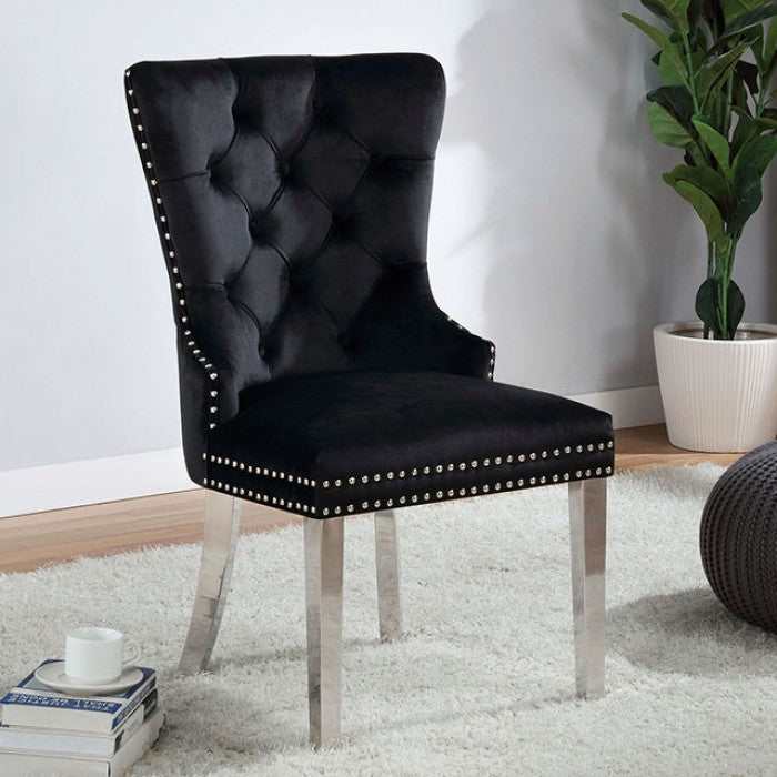 Jewett - Velvet & Chrome - Side Chair (Set of 2) - Ornate Home