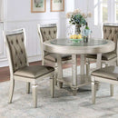 Adelina - Champagne/Warm Gray - Dining Set w/ 18" Leaf Table - Ornate Home