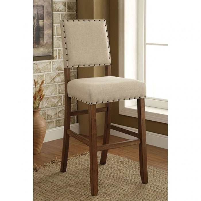 Sania - Rustic Oak & Ivory - Bar Chair (Set of 2) - Ornate Home