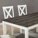 Anya - White & Gray - 7pc Dining Room Set - Ornate Home