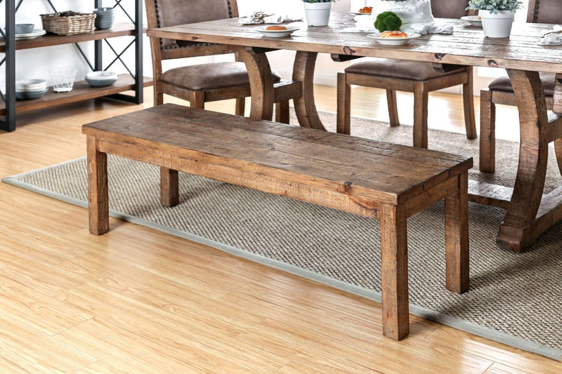 Gianna  Rustic Oak Wooden Bench