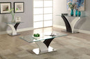 Sloane - White/Dark Gray & Chrome Coffee Table