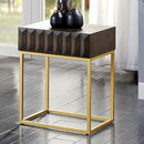 Augsburg Walnut & Gold Side Table