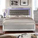 Brachium - Silver - E. King Bed w/ HB LED - Ornate Home