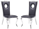 Cyrene - Black Faux Leather - Side Chair (Set of 2) - Ornate Home