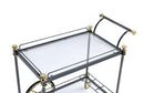 Cyrus Black/Gold & Clear Glass Serving Cart - Ornate Home