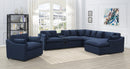 Destino - Midnight Blue - 6pc Modular Power Sectional - Ornate Home