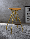 Dragea Whiskey PU & Gold Bar Stool - Ornate Home