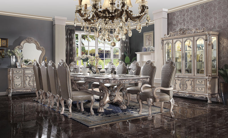 Dresden Vintage Bone White Dining Table (136"L) - Ornate Home