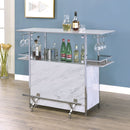 Rianna White & Chrome Bar Table