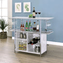 Rianna White & Chrome Bar Table