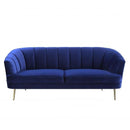 Eivor Sofa Navy Blue w/ Gold Legs - Ornate Home
