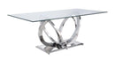 Finley - Clear Glass & Mirrored Silver - Dining Table - Ornate Home