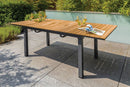 Mackay Gun Metal & Natural Teak Outdoor Dining Table w/ Butterfly Leaf