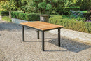 Mackay Gun Metal & Natural Teak Outdoor Dining Table w/ Butterfly Leaf