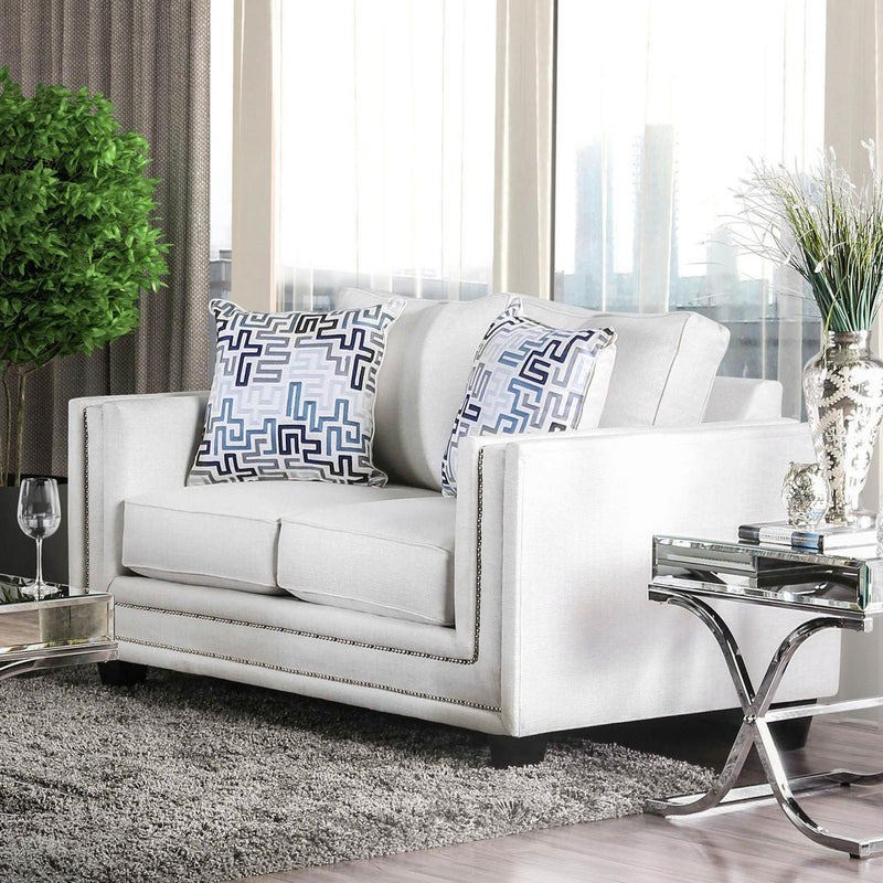 Ilse - Off White - Stationary Sofa & Loveseat - 2pc - Ornate Home