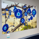 Evil Eye Protection Tempered Glass w / Foil Wall Art