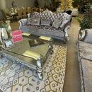 Versailles - Velvet & Antique Platinum - Sofa w/5 Pillows - Ornate Home