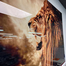 Roaring Lion Tempered Glass w / Foil Wall Art