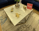 Casidy - White & Gold - Square Coffee Table - Ornate Home