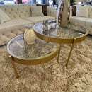Andover Clear Glass & Gold Finish Nesting Table (Set of 2)