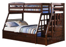 Jason - Espresso - Twin over Full Bunk Bed w/Storage Ladder & Trundle - Ornate Home