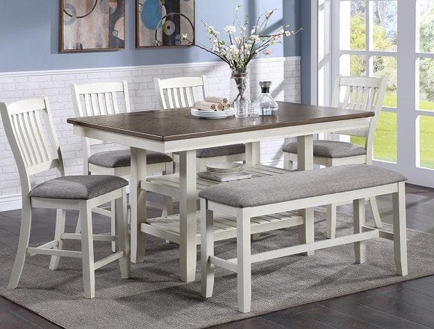 Jorie Chalk White Counter Height Set - Ornate Home