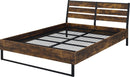 Juvanth - Rustic Oak & Black Finish - Bed Frame - Ornate Home