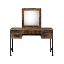 Juvanth - Rustic Oak & Black Finish - Juvanth Vanity Desk w/4 Drawers - Ornate Home