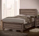 Kauffman - Washed Taupe - Queen Panel Bed w/ Storage - Ornate Home