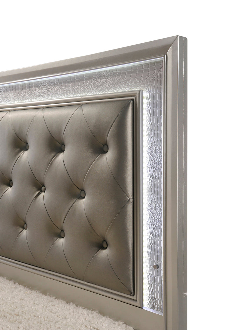 Lyssa Champagne LED Panel Bedroom Set