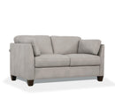 Matias Dusty White Leather Loveseat - Ornate Home