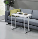 Mugo - Chrome & White - Snack Table w/ Metal Base - Ornate Home