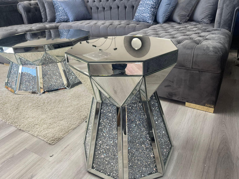Noralie End Table - Octagonal Drum Shape - Ornate Home