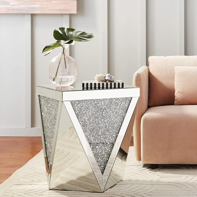 Noralie End Table - Square/Triangular Shape - Ornate Home