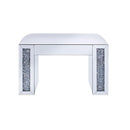 Noralie Vanity Stool - White Faux Leather - Ornate Home