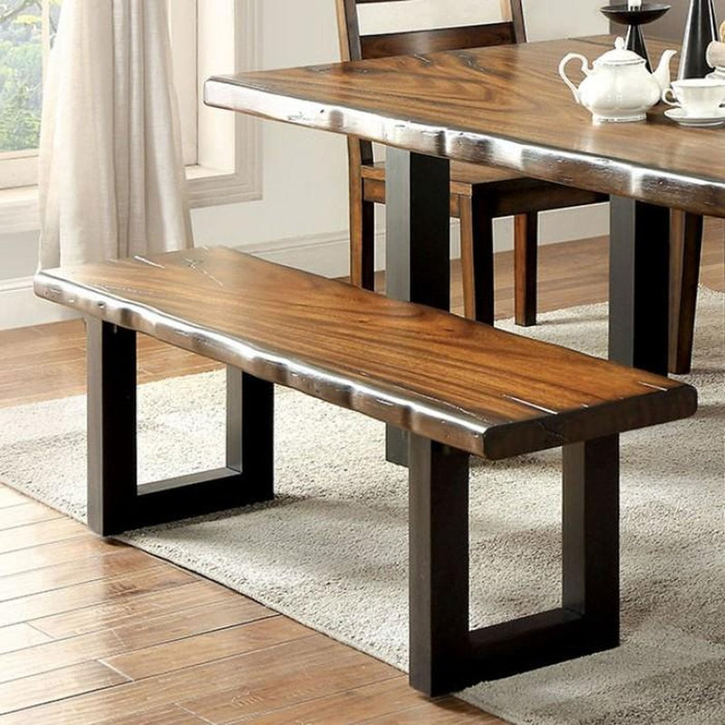 Maddison Tobacco Oak & Black  Bench