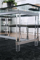 Casper Chrome & Glass Dining Room Table