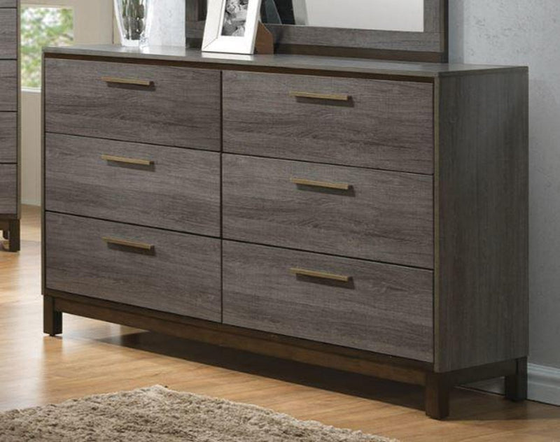 Manvel Two-Tone Antique Gray 5pc Queen Bedroom Set w/ 2 Nightstand