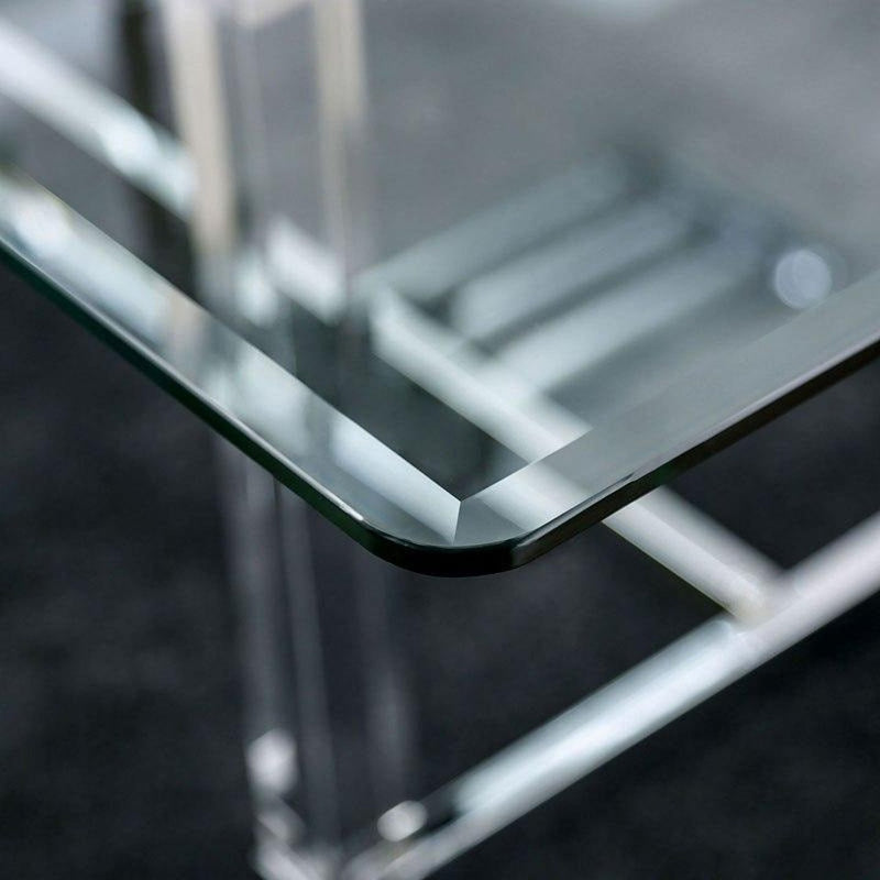 Casper Chrome & Glass Dining Room Table
