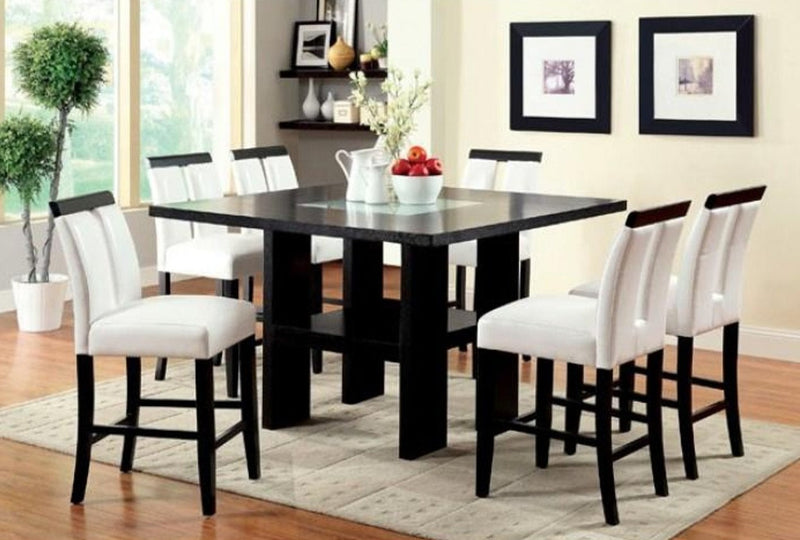 Luminar II Black & White Counter Ht Dining Room Set / 5pc