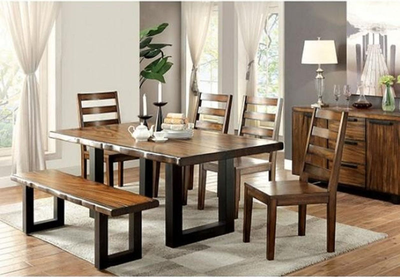 Maddison Tobacco Oak & Black  Bench