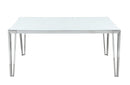 Pauline  - White & Chrome -  Rectangular Dining Table - Ornate Home