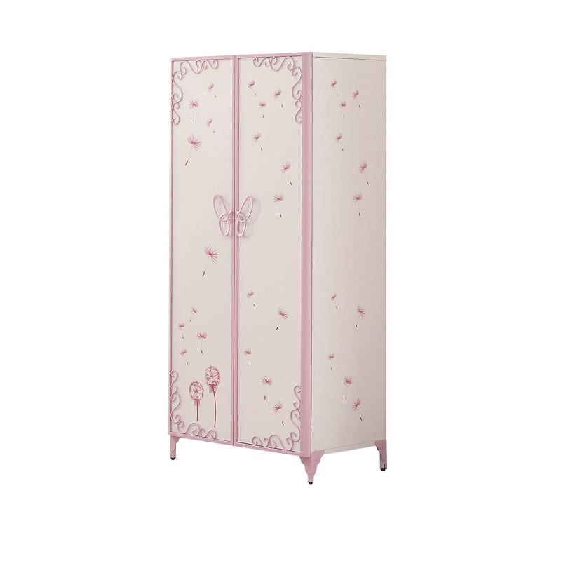 Priya II White & Light Purple Armoire - Ornate Home