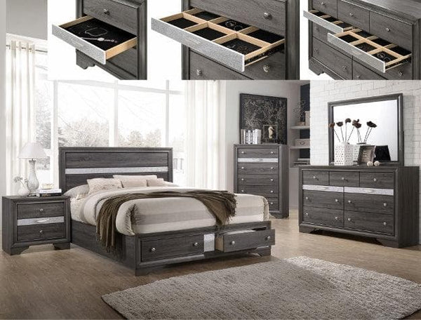 Regata Gray Storage Platform Bedroom Set Ornate Furniture Regata Gray Storage Platform Bedroom Set Ornate Furniture