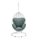 Simona - Green & White - Patio Swing Chair w/ Stand - Ornate Home