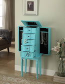 Tammy Light Blue Jewelry Armoire - Ornate Home