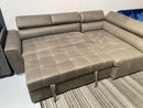 Thelma - Gray -  Sleeper Sectional Sofa w/ Storage Ottoman - Ornate Home