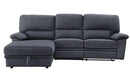 Trifora - Dark Gray Fabric -  Reclining Sectional Sofa w/Storage - Ornate Home